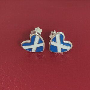 Scotland Flag Earring Stud Earrings Exclusive Designed Women Jewelry S925 Silver